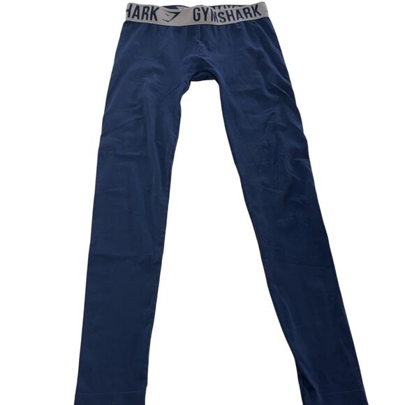 Gymshark Leggings Womens Small Blue Compression Base Layer Athletic Gym Pants - Picture 1 of 7